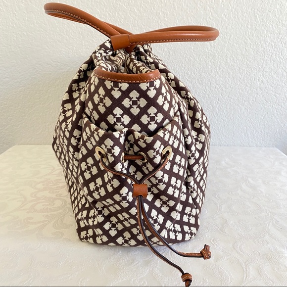 Kate spade heart print multi purpose canvas and leather tote - Picture 4 of 11